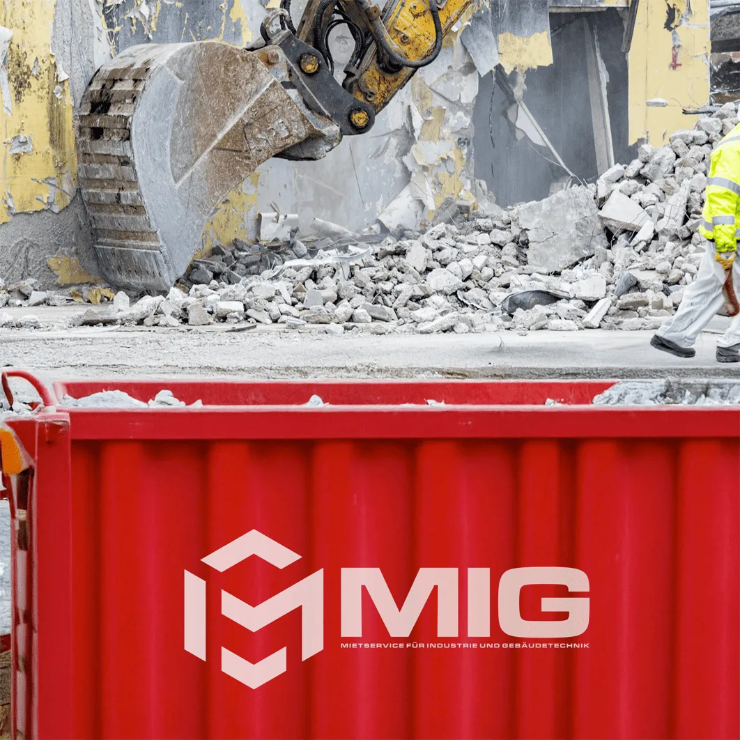 Bauschutt im Container